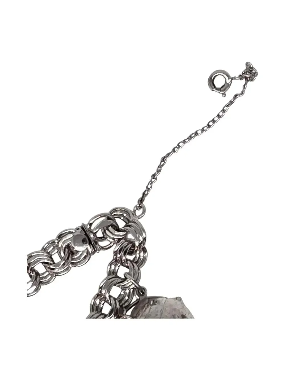 VTG Sterling Silver CHUNKY Heavy Estate Charm Bracelet , Iowa, St Thomas Aquinas
